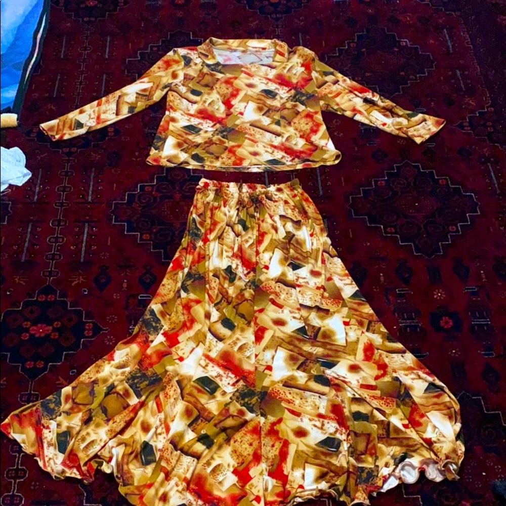 2 piece set shirt and skirt